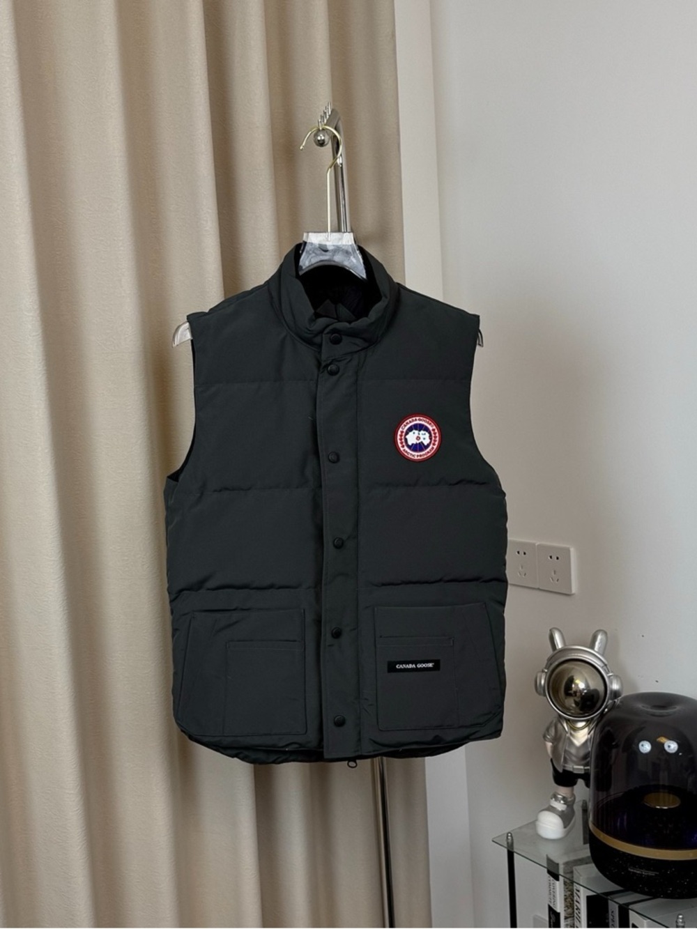 Canada Goose Black Quilted Down Vest with Signature Patch